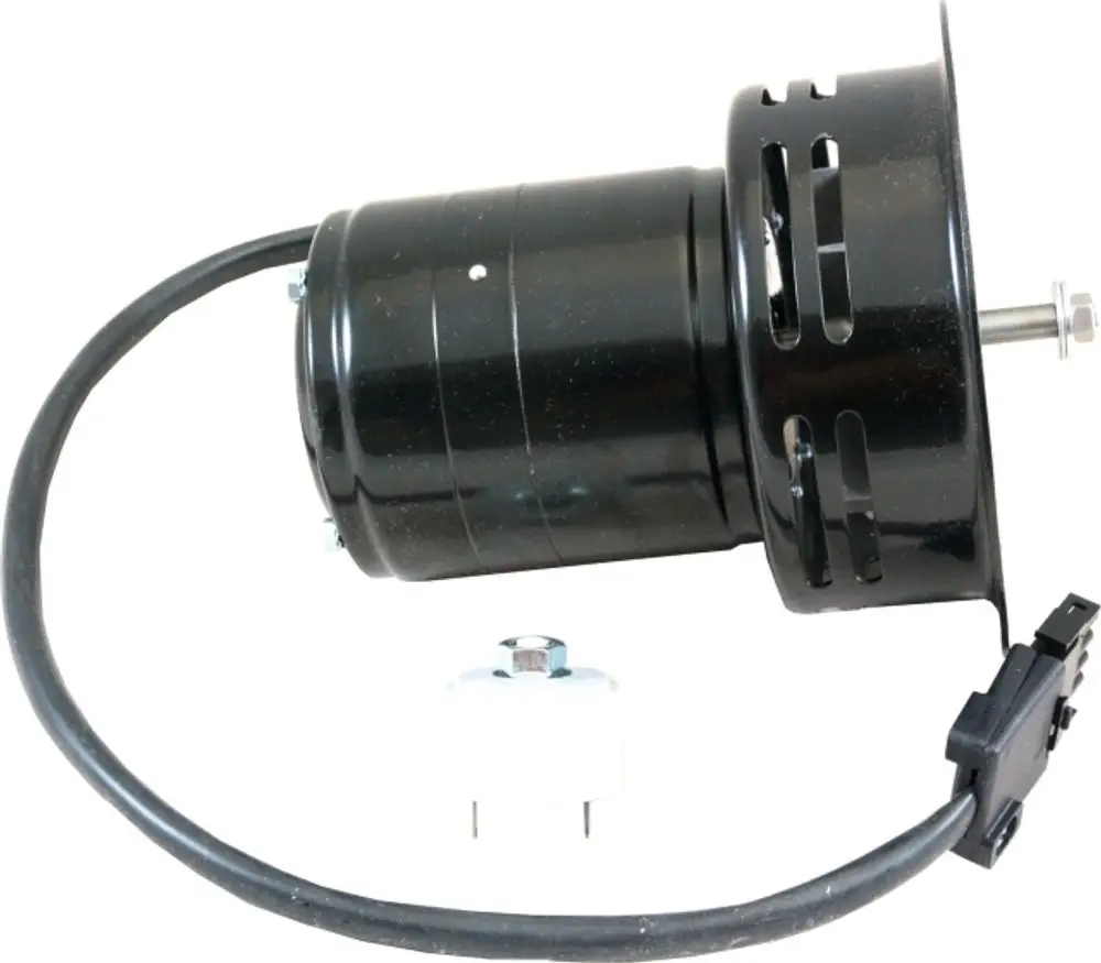Abzugsventilator mit Anschlusskabel und Umlaufrad, gefertigt von Wolf. Der Ventilator hat eine zylindrische Form und wird zur Luftzirkulation eingesetzt.